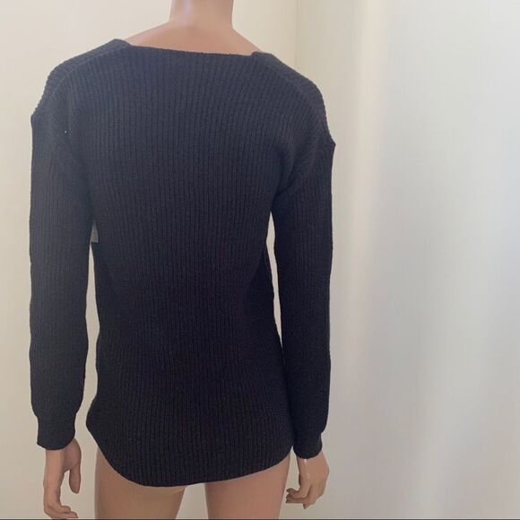 NEW BP black ribbed V neckline knitted sweater XXS - Picture 4 of 9